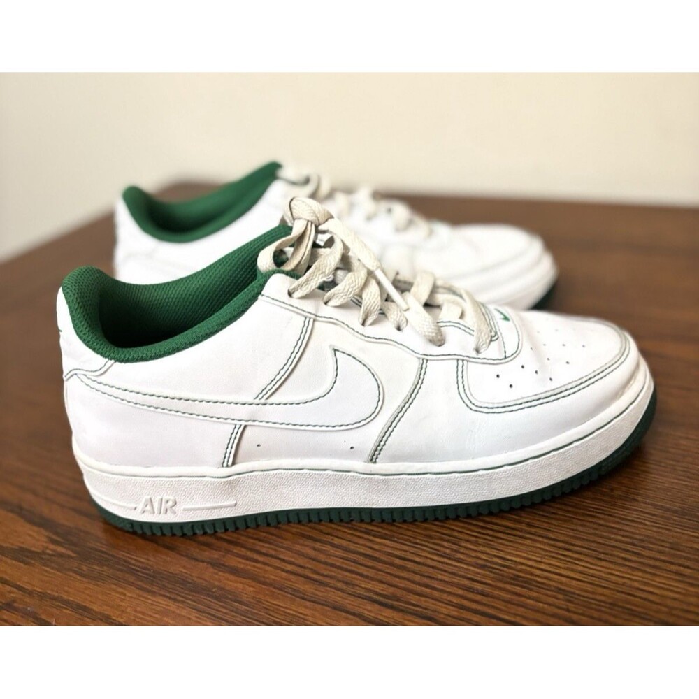 Nike Air Force 1 '07 Low GS 'Contrast Stitch White Pine Green' CW1575-103 Sz 7Y